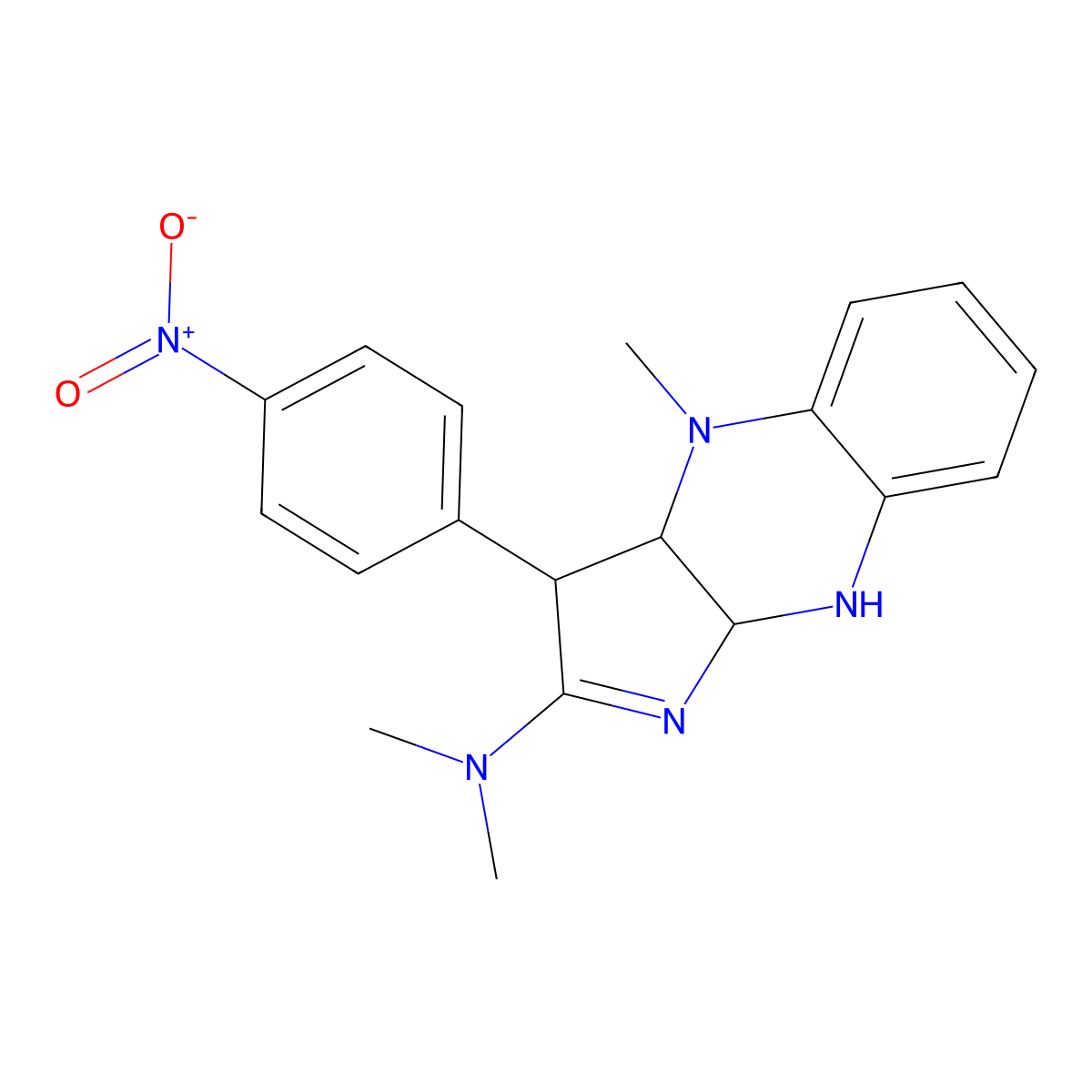 N,N,4-trimethyl-3-(4-nitrophenyl)-3,3a,9,9a-tetrahydropyrrolo[2,3-b]quinoxalin-2-amine molecular structure, CAS 1005160-89-3
