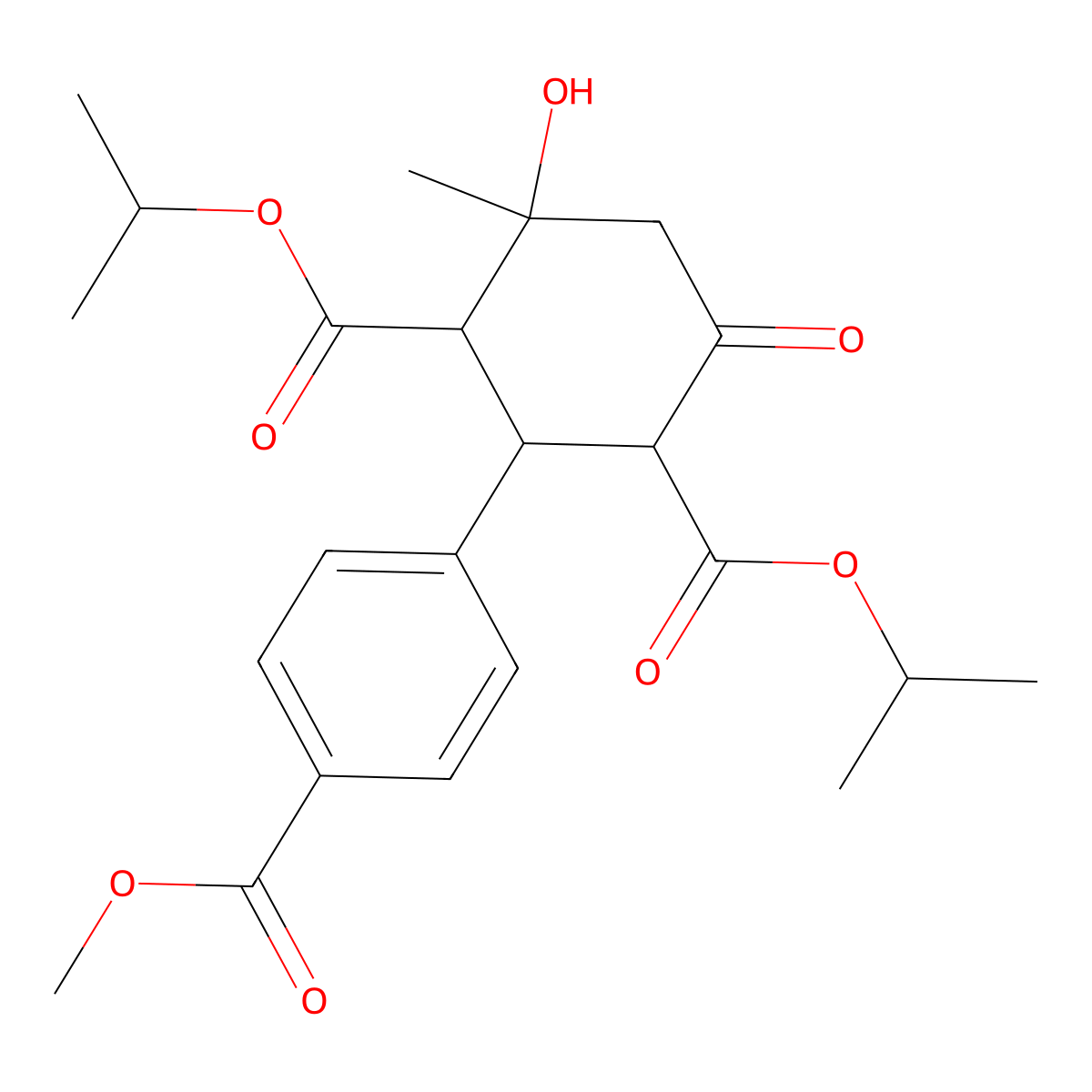 Diisopropyl 4-hydroxy-2-[4-(methoxycarbonyl)phenyl]-4-methyl-6-oxo-1,3-cyclohexanedicarboxylate molecular structure, CAS 1005160-93-9