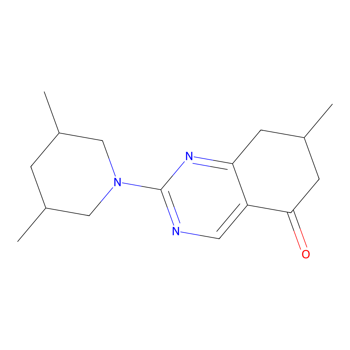 2-(3,5-dimethylpiperidin-1-yl)-7-methyl-7,8-dihydroquinazolin-5(6H)-one molecular structure, CAS 1005161-47-6