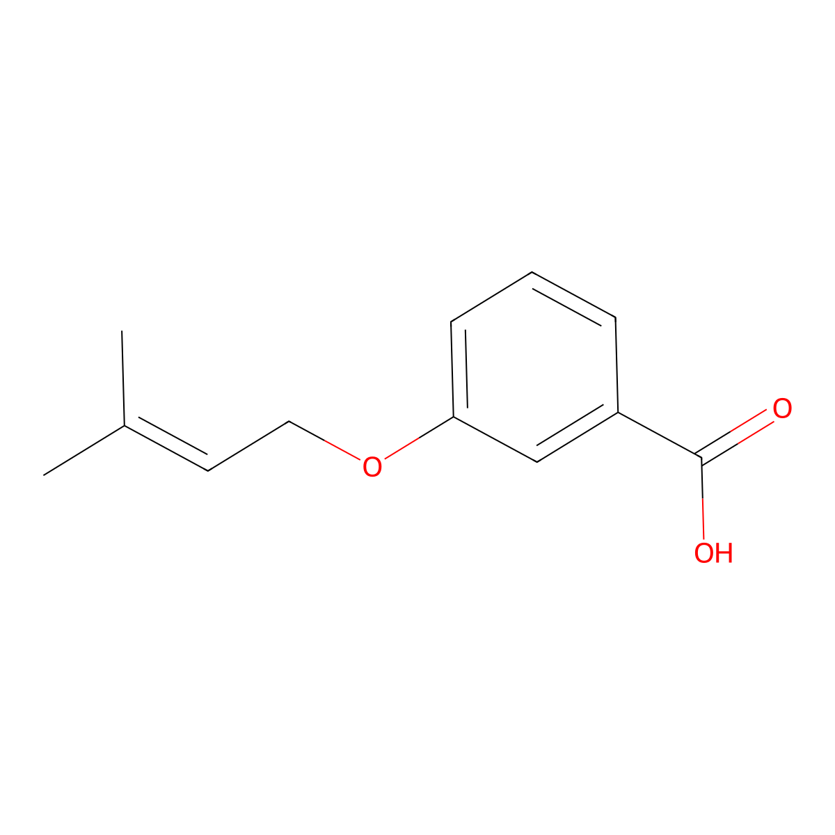 3-[(3-Methylbut-2-en-1-yl)oxy]benzoic acid molecular structure, CAS 1005163-13-2