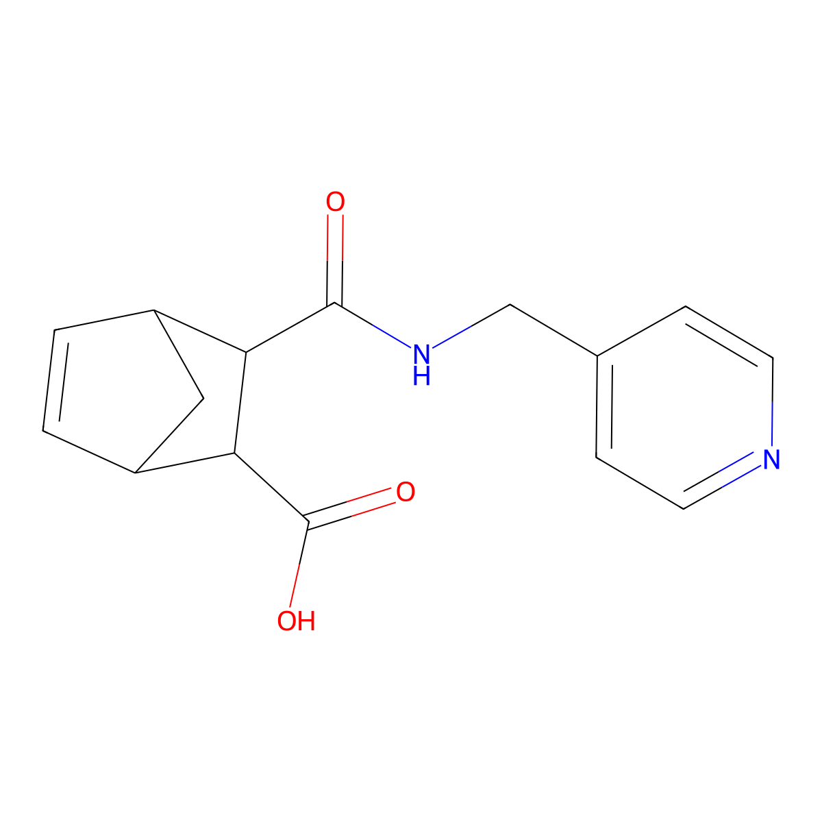 3-((Pyridin-4-ylmethyl)carbamoyl)bicyclo[2.2.1]hept-5-ene-2-carboxylic acid molecular structure, CAS 1005163-75-6