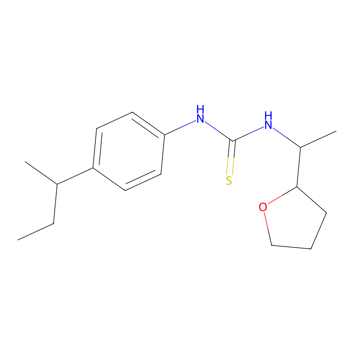 1-(4-Butan-2-ylphenyl)-3-[1-(oxolan-2-yl)ethyl]thiourea molecular structure, CAS 1005163-78-9