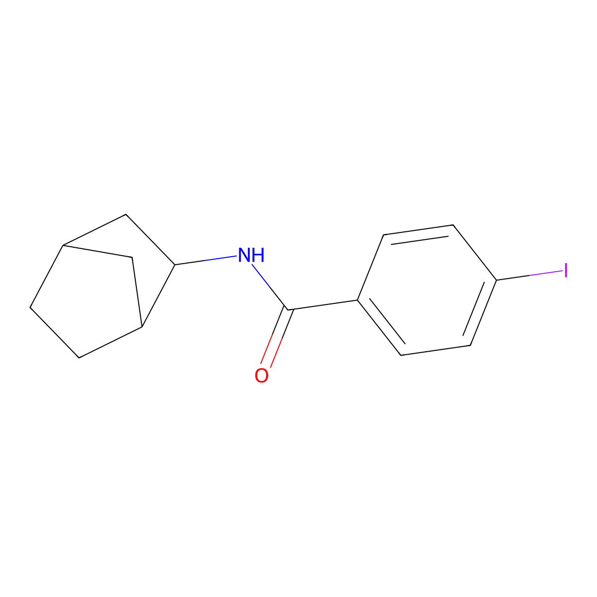 N-(3-bicyclo[2.2.1]heptanyl)-4-iodobenzamide molecular structure, CAS 1005164-08-8