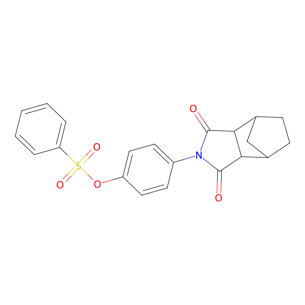 4-(3,5-Dioxo-4-azatricyclo[5.2.1.0~2,6~]dec-4-yl)phenyl benzenesulfonate molecular structure, CAS 1005164-15-7