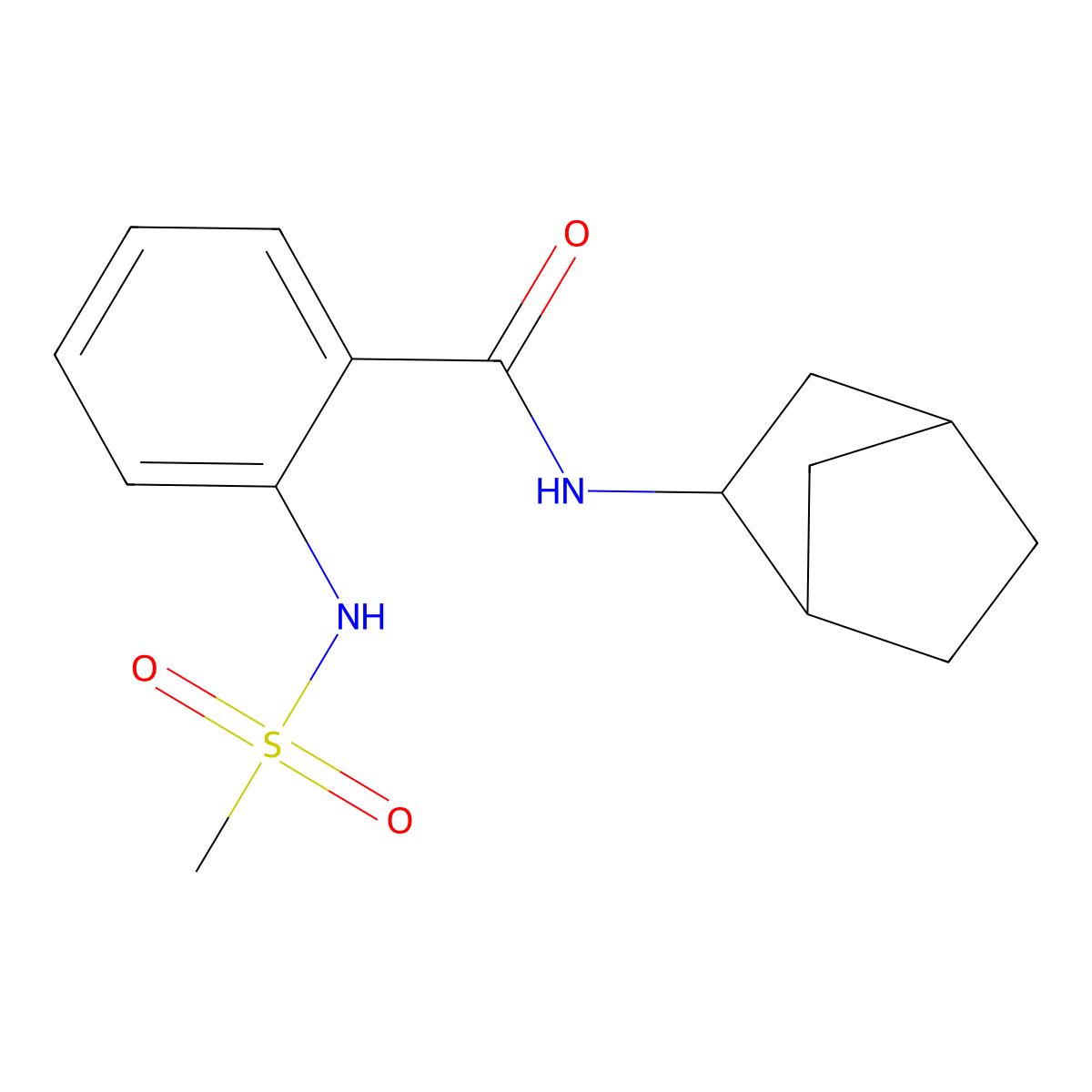 N-(3-bicyclo[2.2.1]heptanyl)-2-(methanesulfonamido)benzamide molecular structure, CAS 1005164-20-4