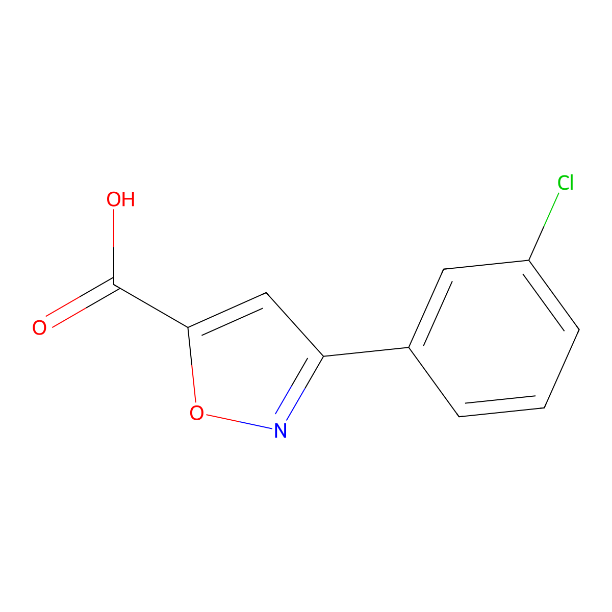 3-(3-Chlorophenyl)isoxazole-5-carboxylic acid molecular structure, CAS 100517-43-9