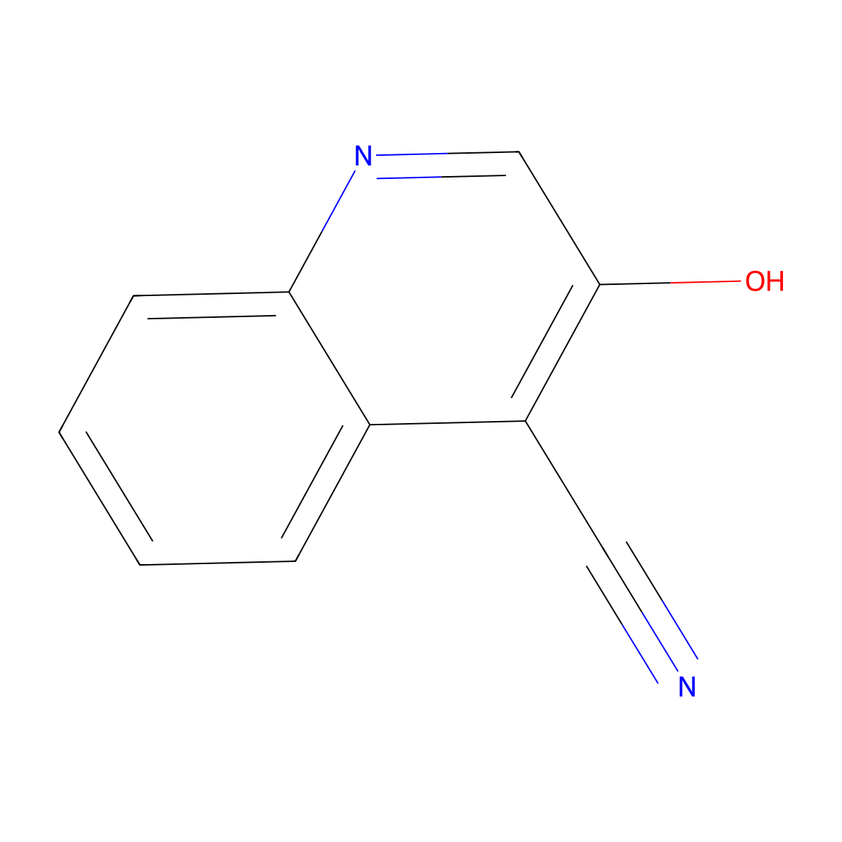 3-Hydroxyquinoline-4-carbonitrile molecular structure, CAS 100517-53-1