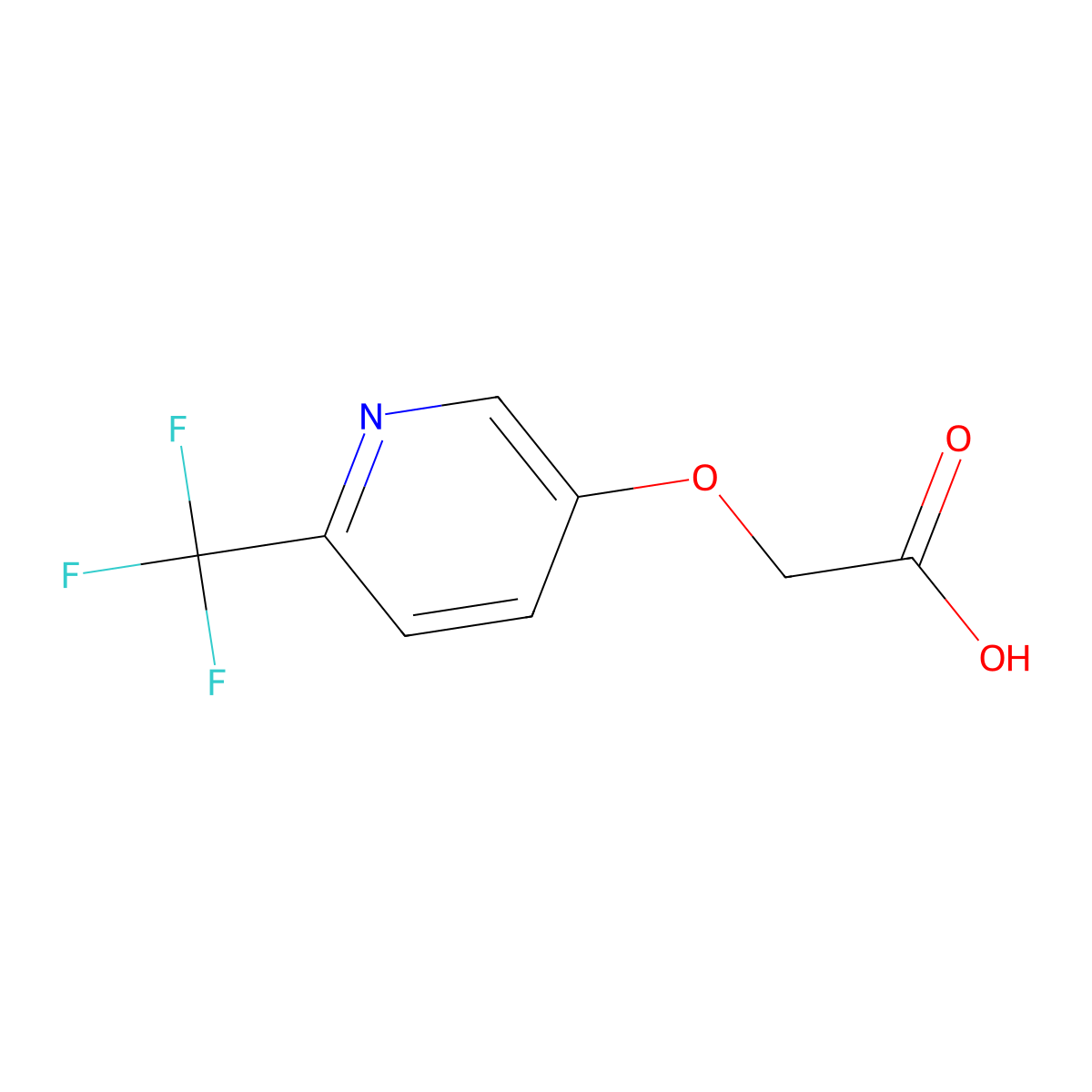 2-((6-(Trifluoromethyl)pyridin-3-yl)oxy)acetic acid molecular structure, CAS 1005171-56-1