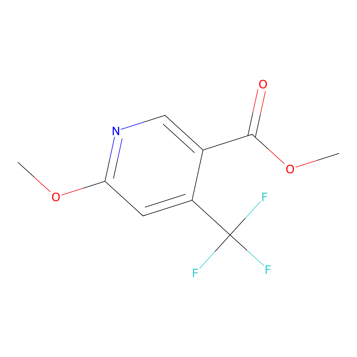 Methyl 6-methoxy-4-(trifluoromethyl)nicotinate molecular structure, CAS 1005171-81-2