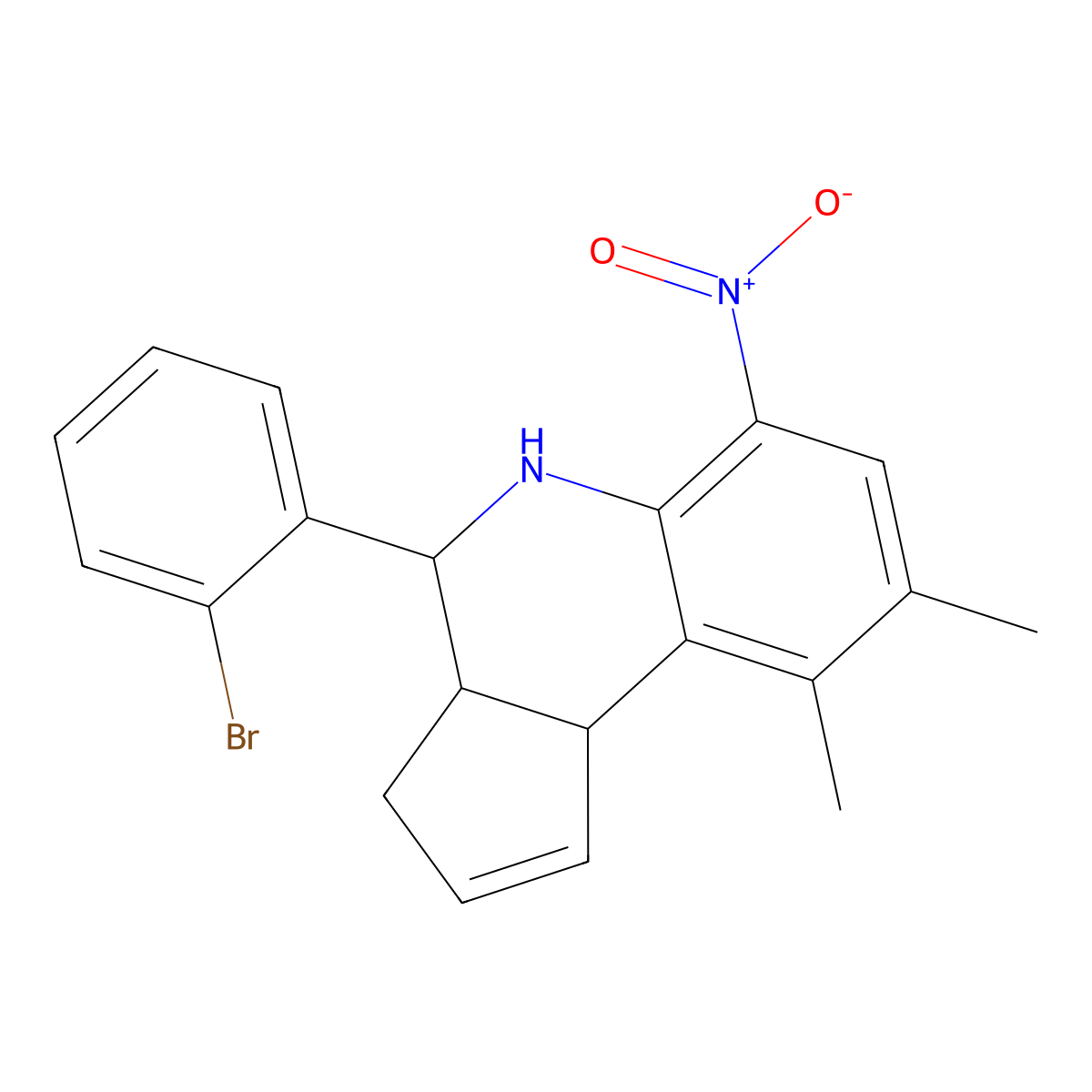 4-(2-bromophenyl)-8,9-dimethyl-6-nitro-3a,4,5,9b-tetrahydro-3H-cyclopenta[c]quinoline molecular structure, CAS 1005171-98-1