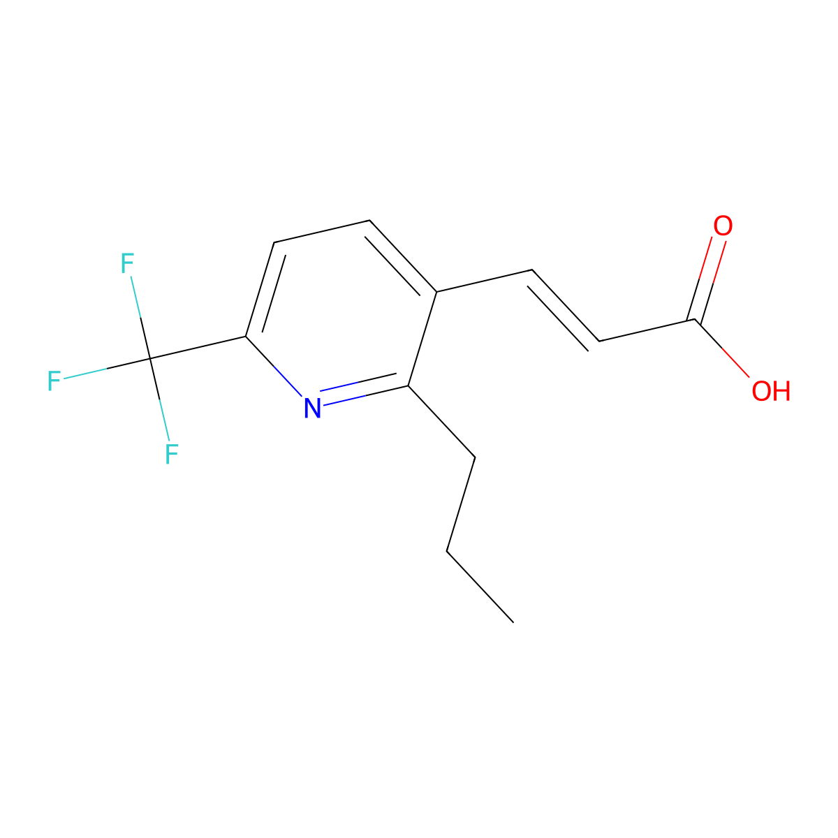 (E)-3-(2-Propyl-6-(trifluoromethyl)pyridin-3-yl)acrylic acid molecular structure, CAS 1005174-17-3