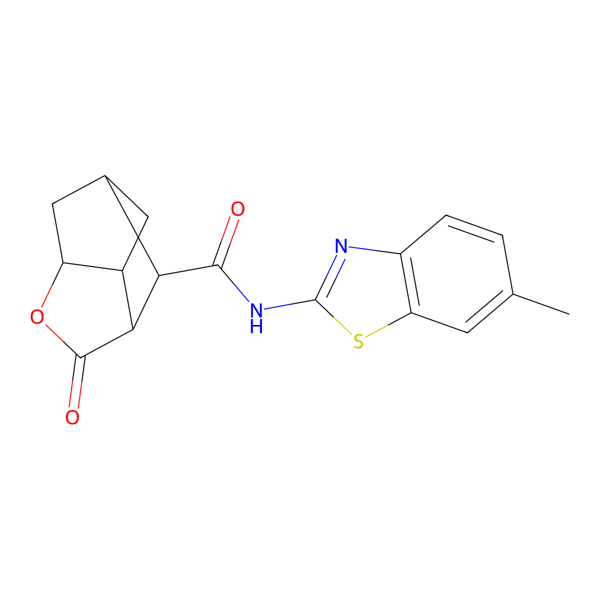 N-(6-methyl-1,3-benzothiazol-2-yl)-2-oxohexahydro-2H-3,5-methanocyclopenta[b]furan-7-carboxamide molecular structure, CAS 1005174-73-1