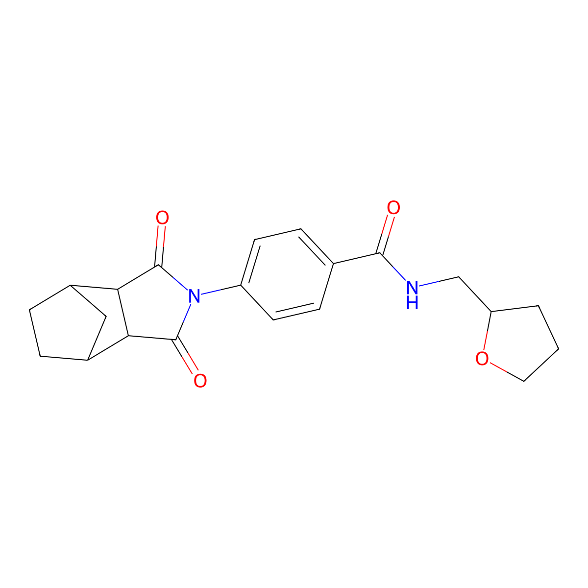 4-(3,5-dioxo-4-azatricyclo[5.2.1.0~2,6~]dec-4-yl)-N-(tetrahydro-2-furanylmethyl)benzamide molecular structure, CAS 1005177-42-3