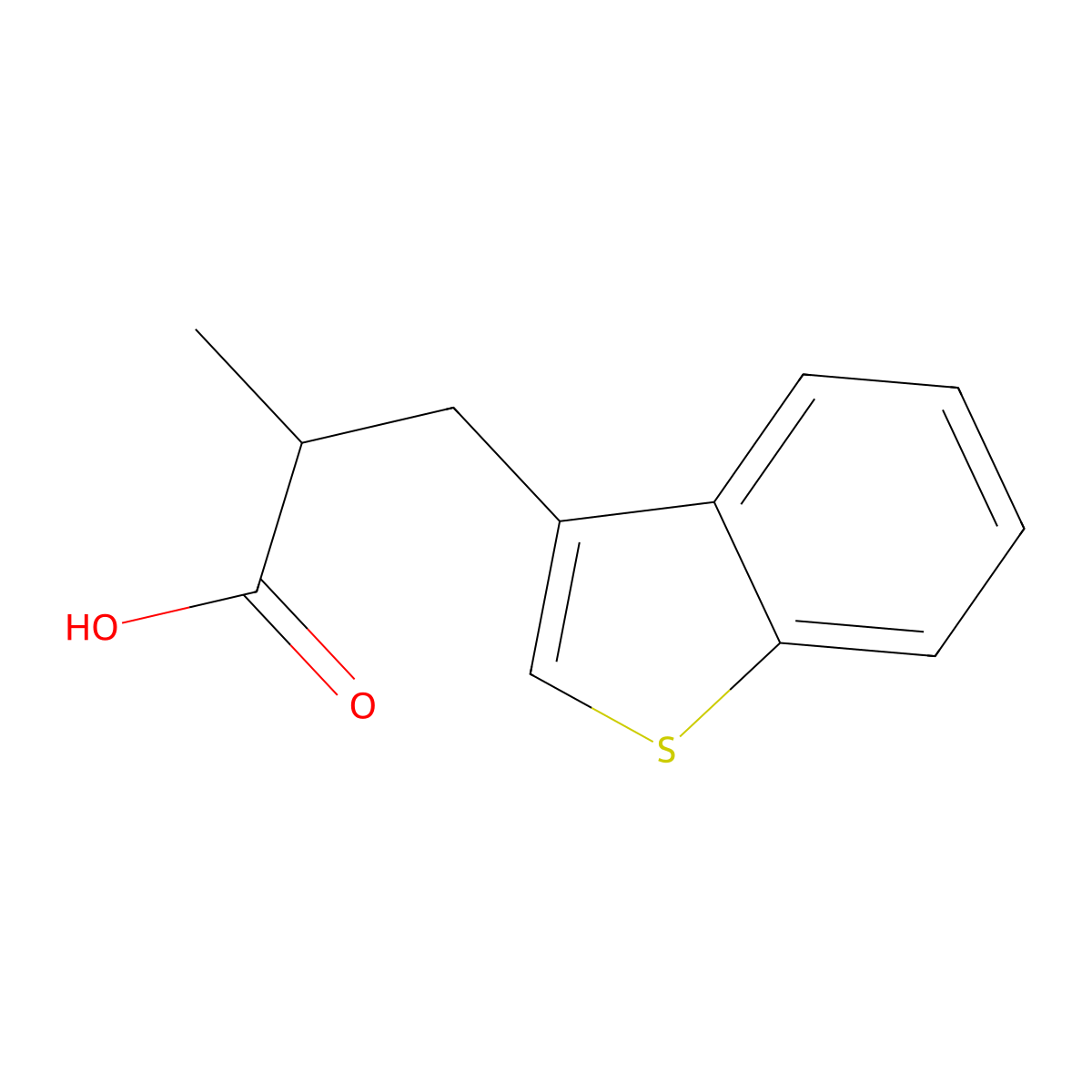 3-(Benzo[b]thiophen-3-yl)-2-methylpropanoic acid molecular structure, CAS 100518-73-8