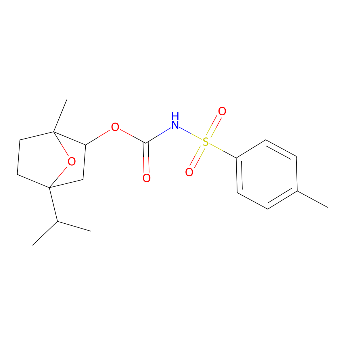 4-isopropyl-1-methyl-7-oxabicyclo[2.2.1]hept-2-yl N-[(4-methylphenyl)sulfonyl]carbamate molecular structure, CAS 1005183-85-6