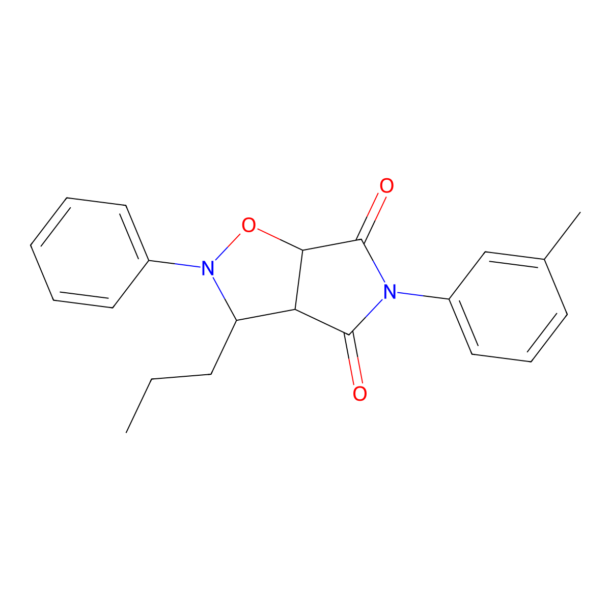 5-(3-methylphenyl)-2-phenyl-3-propyl-3a,6a-dihydro-3H-pyrrolo[3,4-d][1,2]oxazole-4,6-dione molecular structure, CAS 1005188-34-0