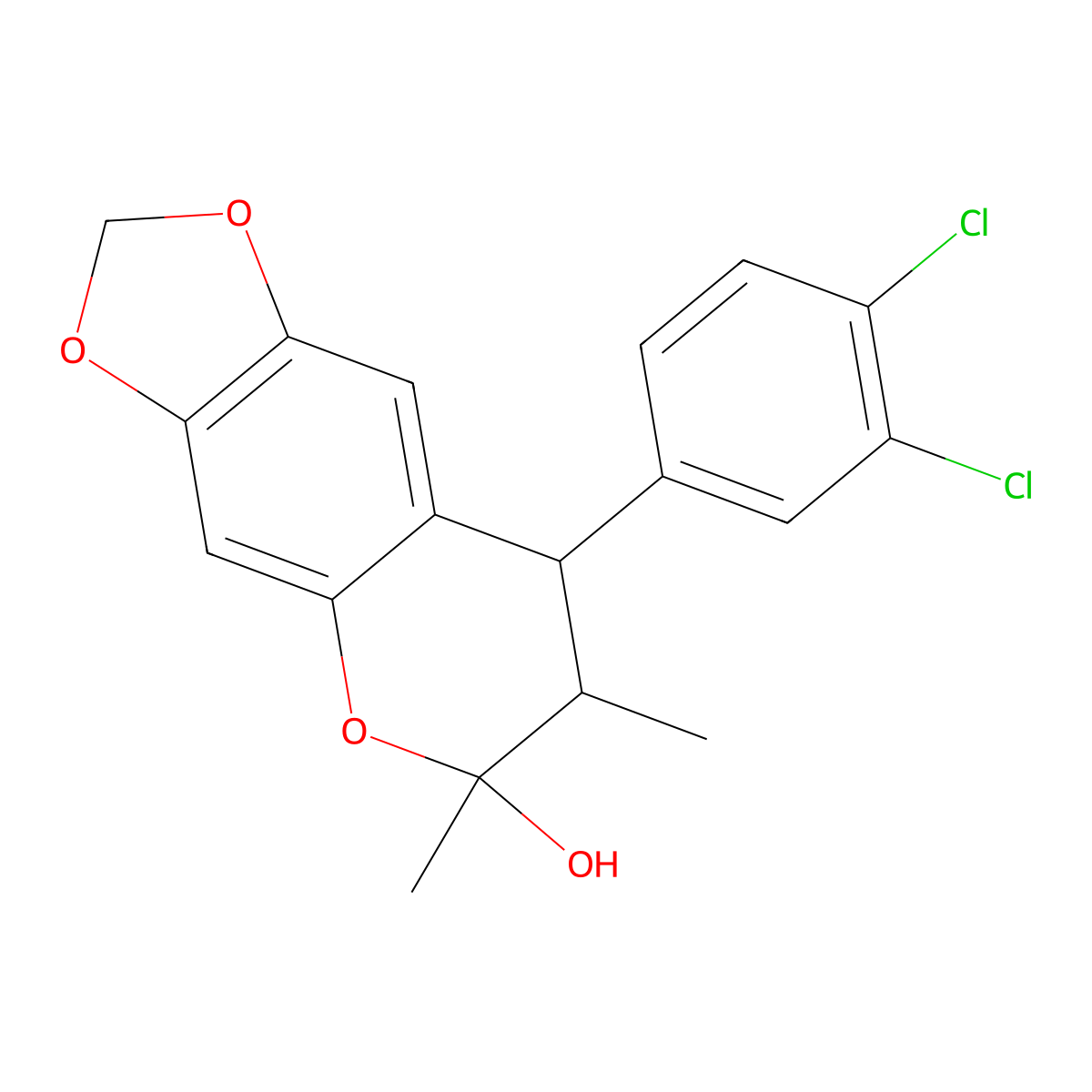 8-(3,4-dichlorophenyl)-6,7-dimethyl-7,8-dihydro-6H-[1,3]dioxolo[4,5-g]chromen-6-ol molecular structure, CAS 1005188-49-7