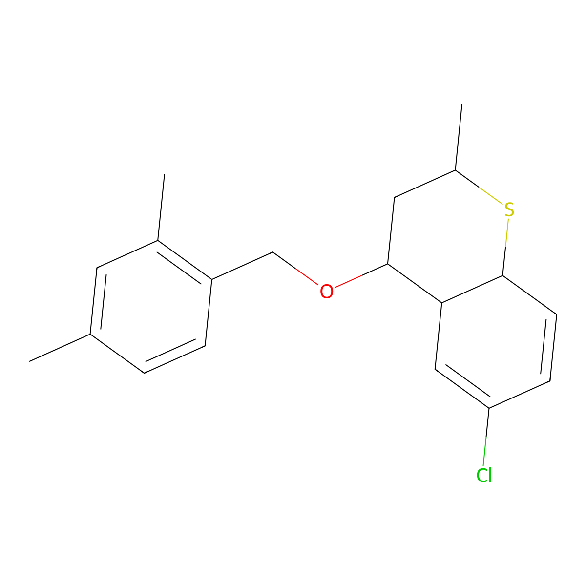 6-chloro-4-[(2,4-dimethylbenzyl)oxy]-2-methyl-3,4,4a,8a-tetrahydro-2H-thiochromene molecular structure, CAS 1005188-62-4