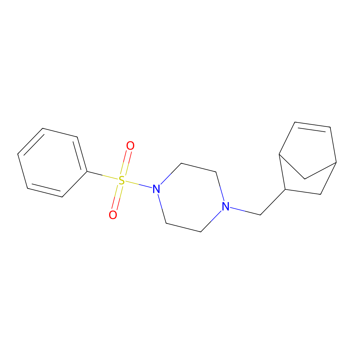 1-(Benzenesulfonyl)-4-(5-bicyclo[2.2.1]hept-2-enylmethyl)piperazine molecular structure, CAS 1005188-88-4
