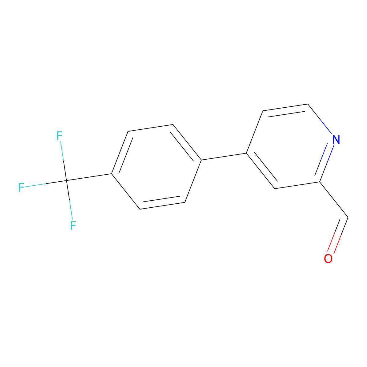 4-(4-(Trifluoromethyl)phenyl)picolinaldehyde molecular structure, CAS 1005189-47-8