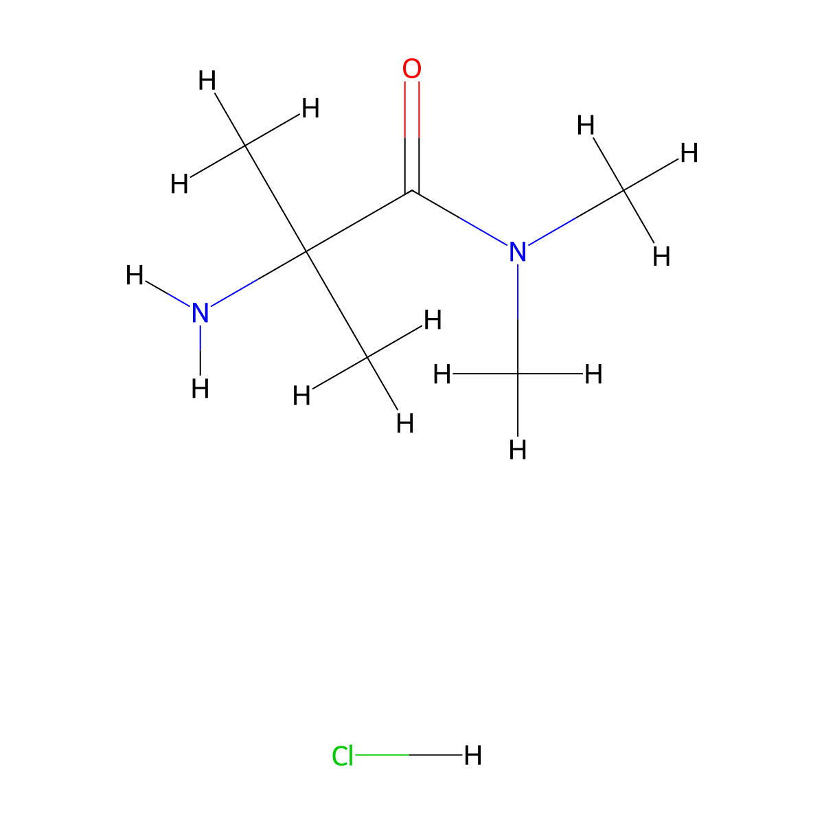 2-amino-N,N,2-trimethylpropanamide hydrochloride molecular structure, CAS 1005189-48-9