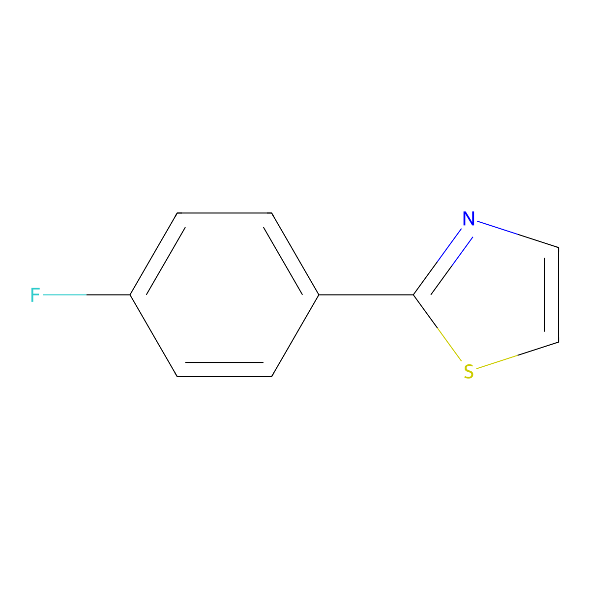 2-(4-Fluorophenyl)thiazole molecular structure, CAS 1005196-13-3