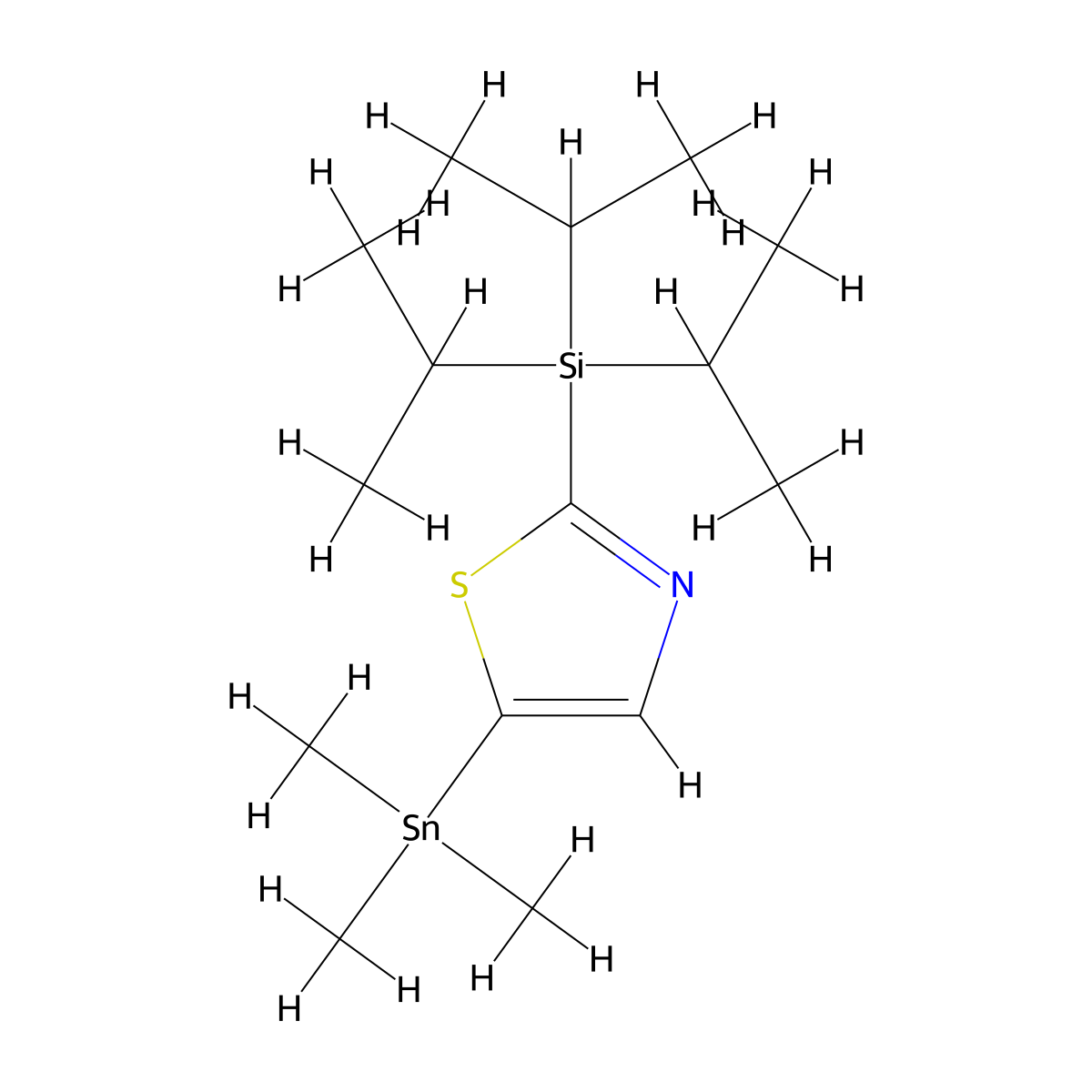 2-(Triisopropylsilyl)-5-(trimethylstannyl)thiazole molecular structure, CAS 1005196-16-6