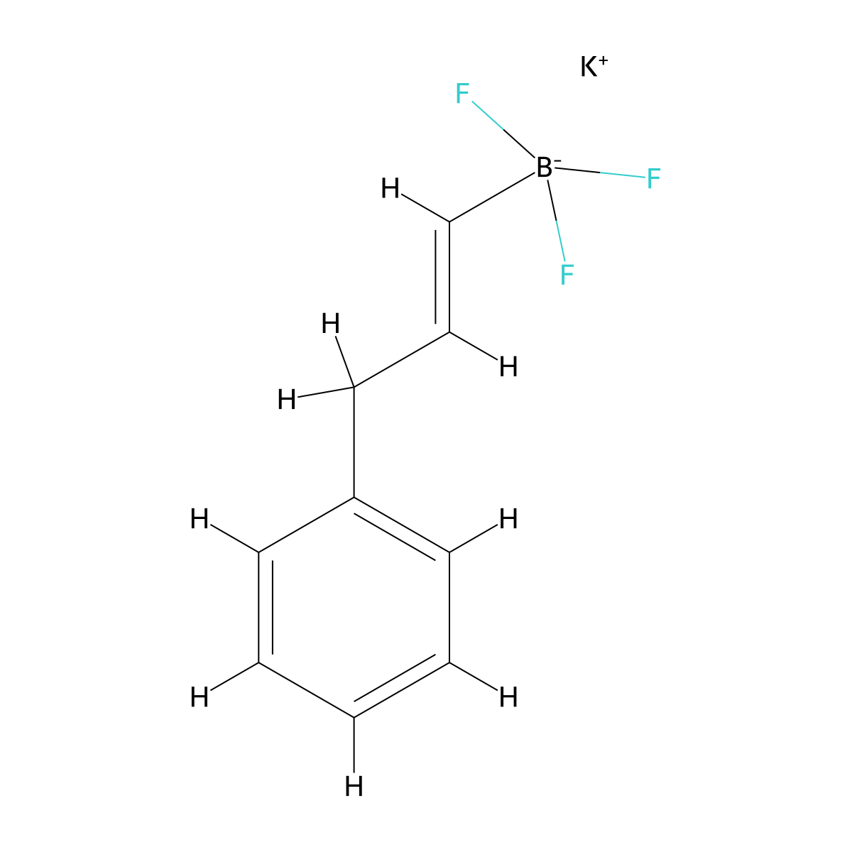 Potassium (E)-3-phenylpropenyl-1-trifluoroborate molecular structure, CAS 1005201-59-1