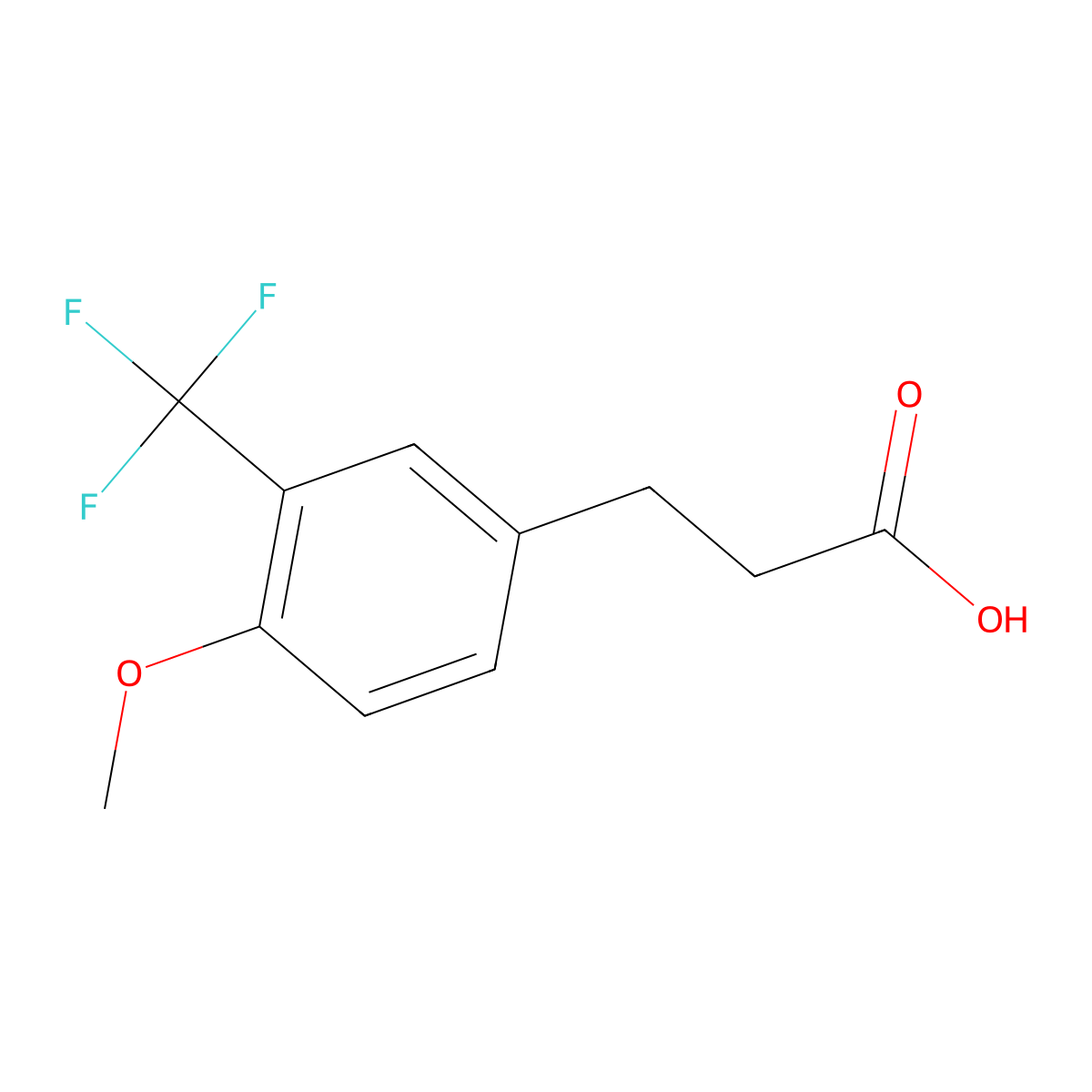 3-[4-Methoxy-3-(trifluoromethyl)phenyl]propionic acid molecular structure, CAS 1005205-20-8