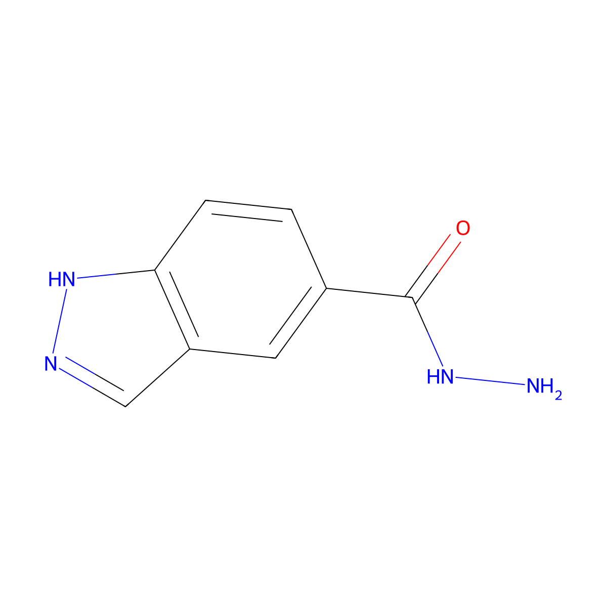 1H-Indazole-5-carbohydrazide molecular structure, CAS 1005205-25-3