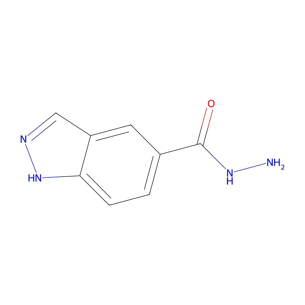 1H-Indazole-5-carbohydrazide molecular structure, CAS 1005205-25-3