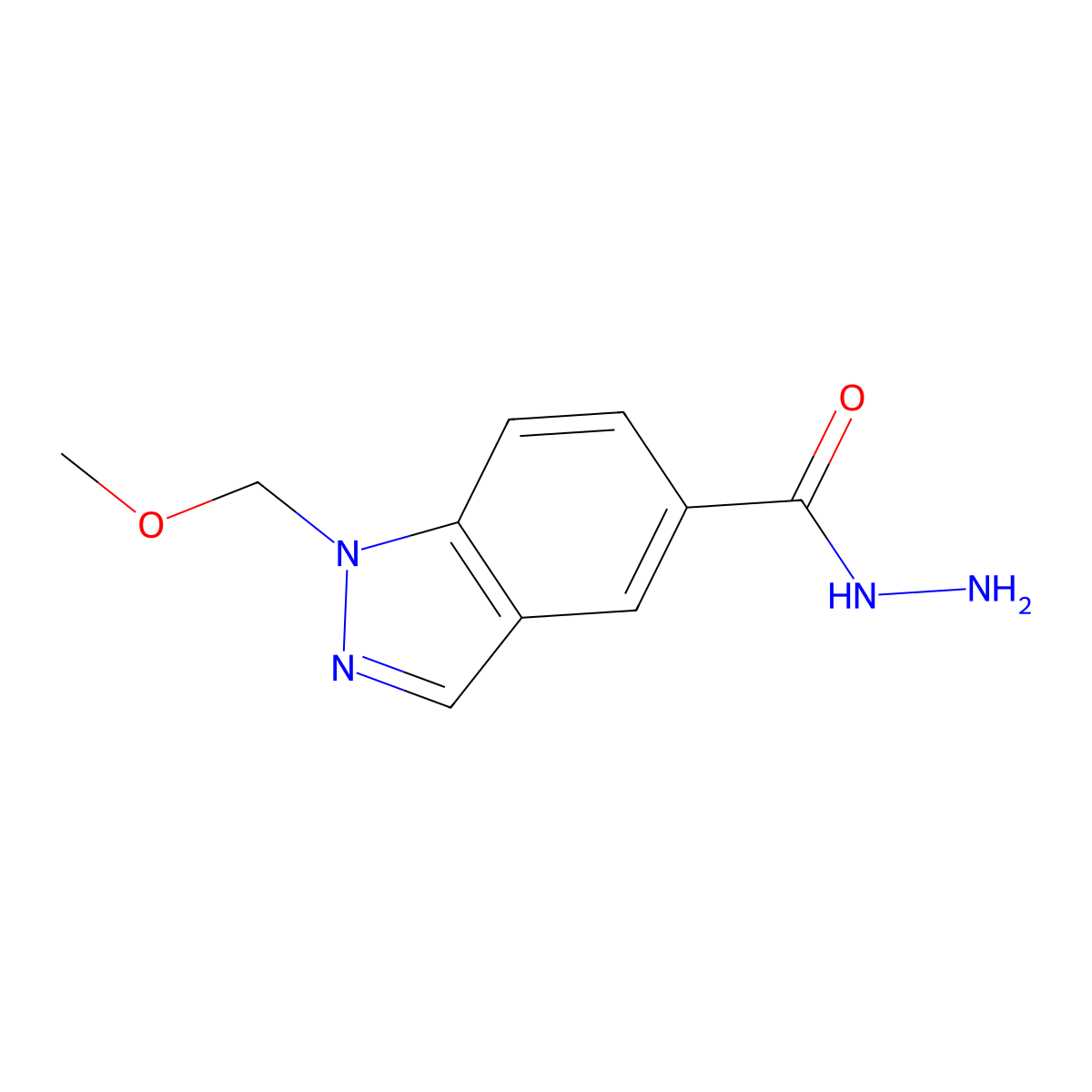 1-Methoxymethyl-1H-indazole-5-carboxylic acid hydrazide molecular structure, CAS 1005205-35-5
