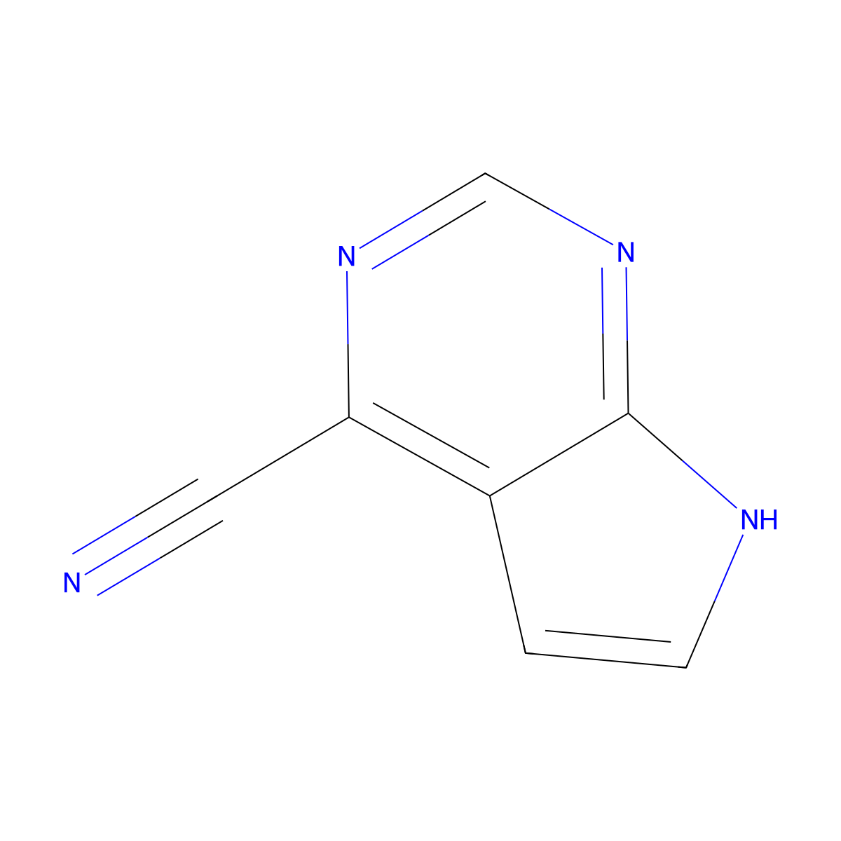 7H-Pyrrolo[2,3-d]pyrimidine-4-carbonitrile molecular structure, CAS 1005206-16-5