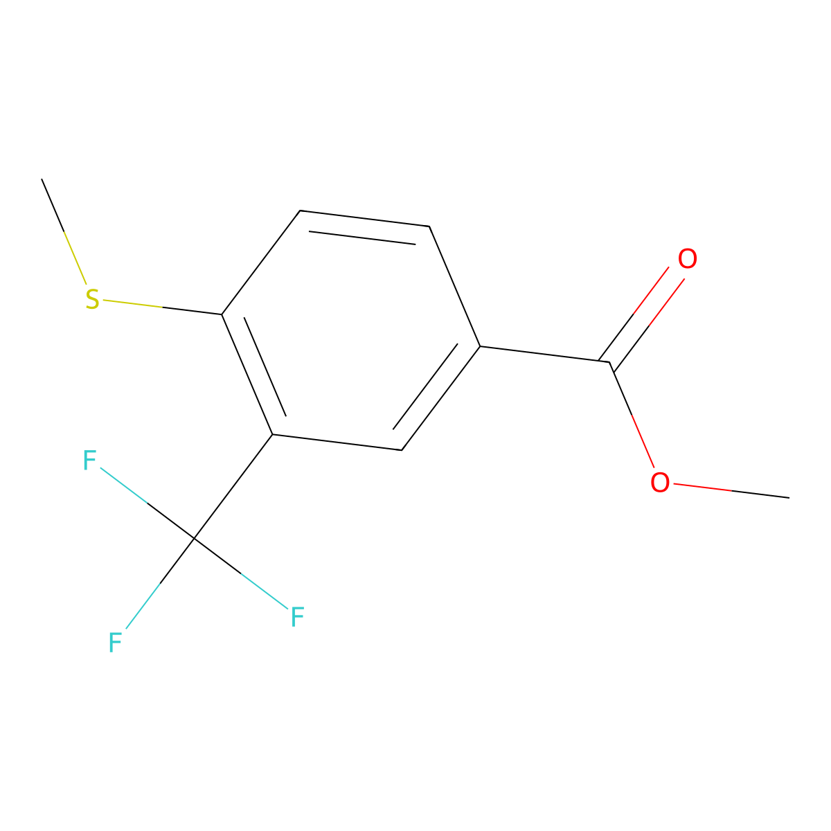 Methyl 4-(methylthio)-3-(trifluoromethyl)benzoate molecular structure, CAS 1005206-20-1