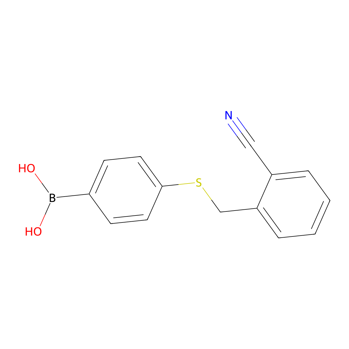 [4-[(2-Cyanobenzyl)thio]phenyl]boronic acid molecular structure, CAS 1005206-26-7