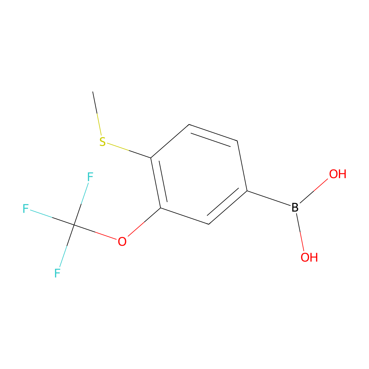4-(Methylsulfanyl)-3-(trifluoromethoxy)phenylboronic acid molecular structure, CAS 1005206-27-8