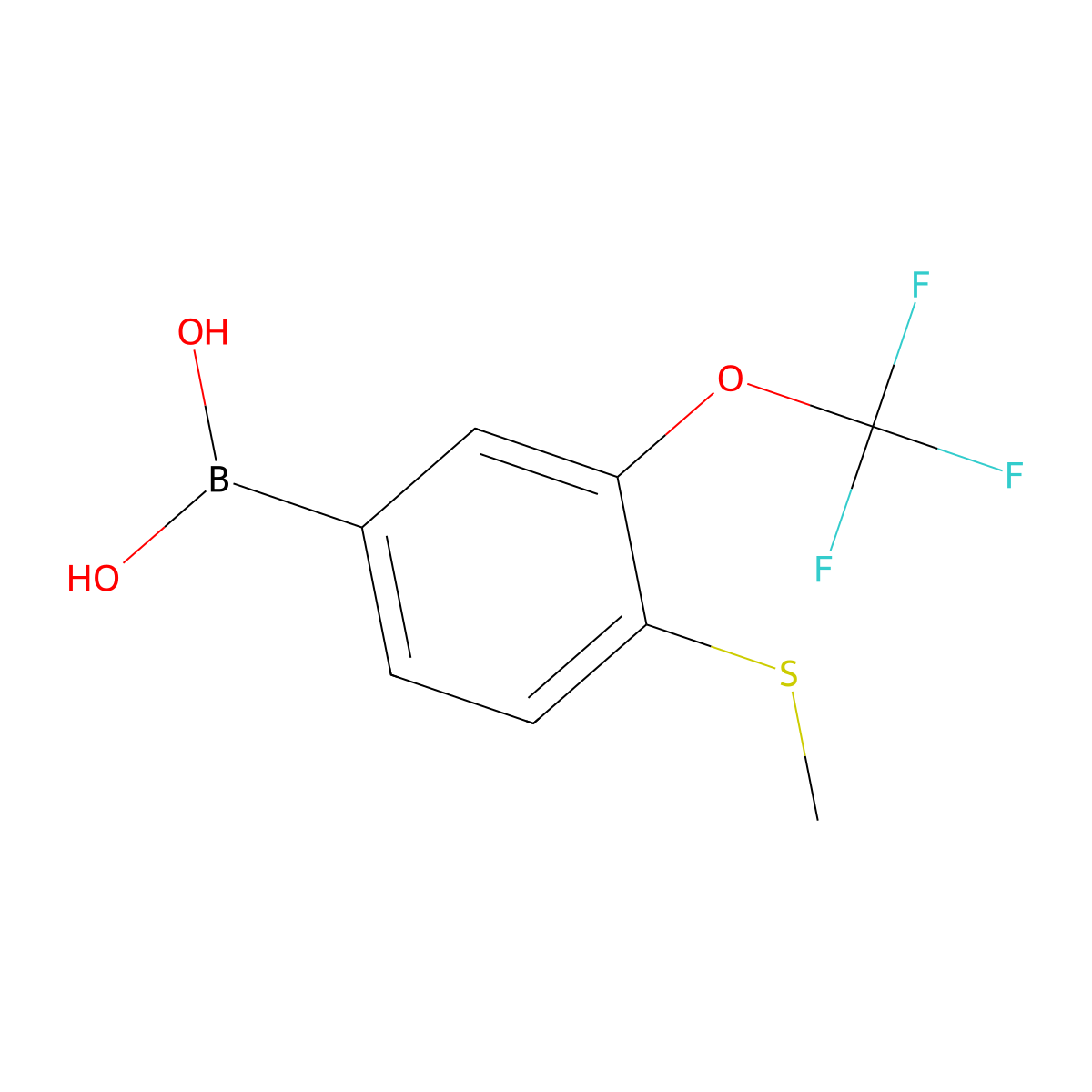 4-(Methylsulfanyl)-3-(trifluoromethoxy)phenylboronic acid molecular structure, CAS 1005206-27-8
