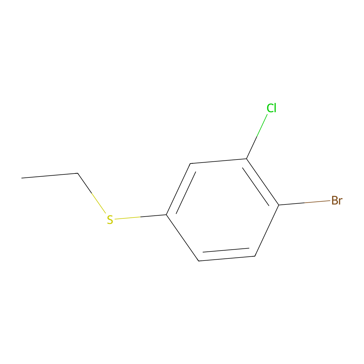 (4-Bromo-3-chlorophenyl)(ethyl)sulfane molecular structure, CAS 1005206-32-5