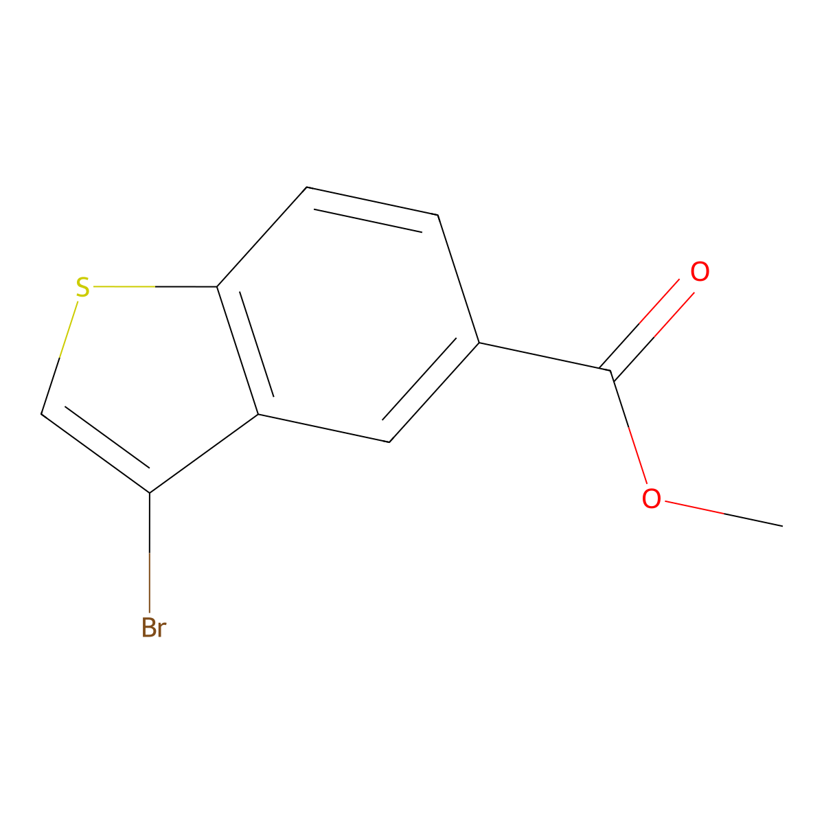 Methyl 3-bromo-1-benzothiophene-5-carboxylate molecular structure, CAS 1005206-97-2