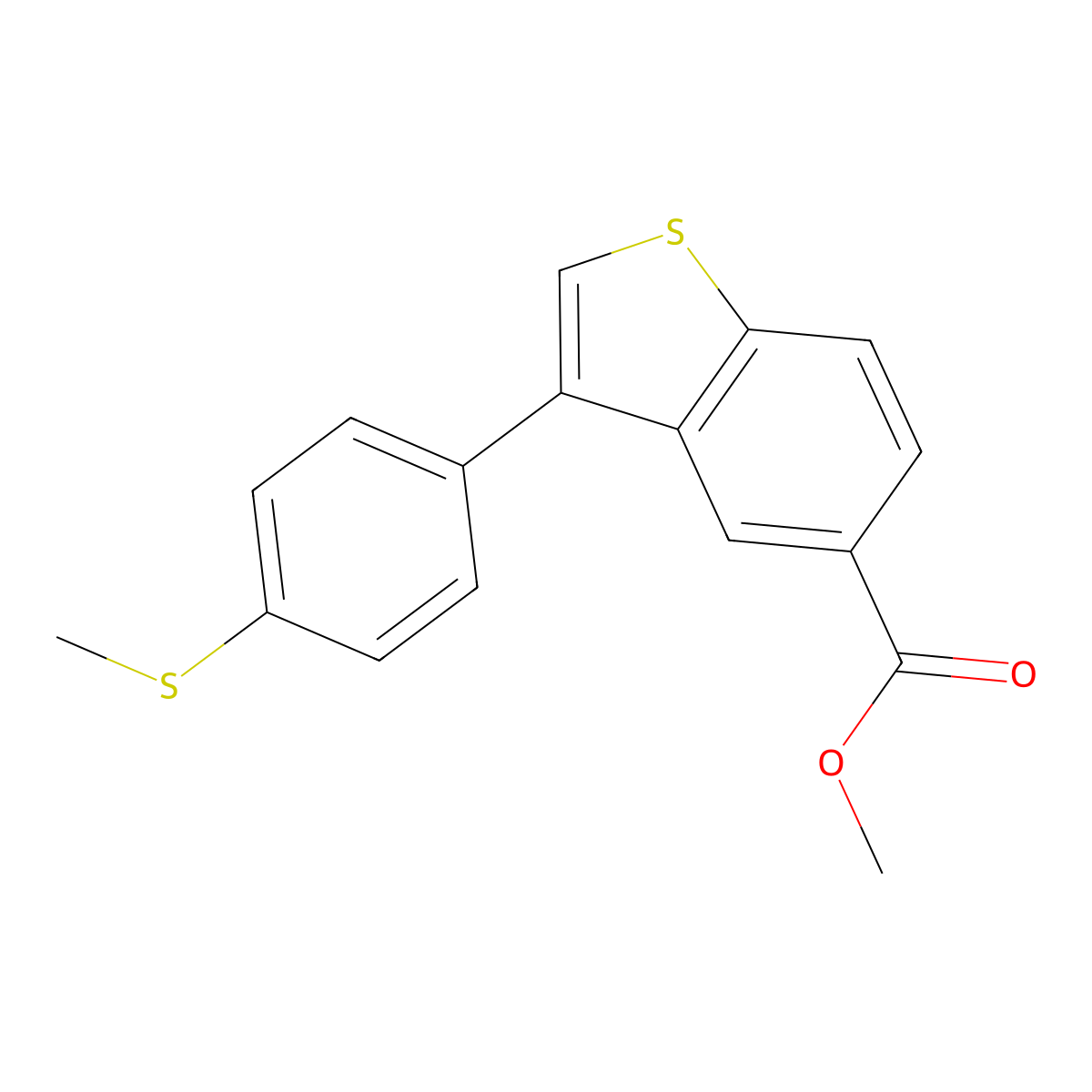 Methyl 3-[4-(methylthio)phenyl]-1-benzothiophene-5-carboxylate molecular structure, CAS 1005206-98-3