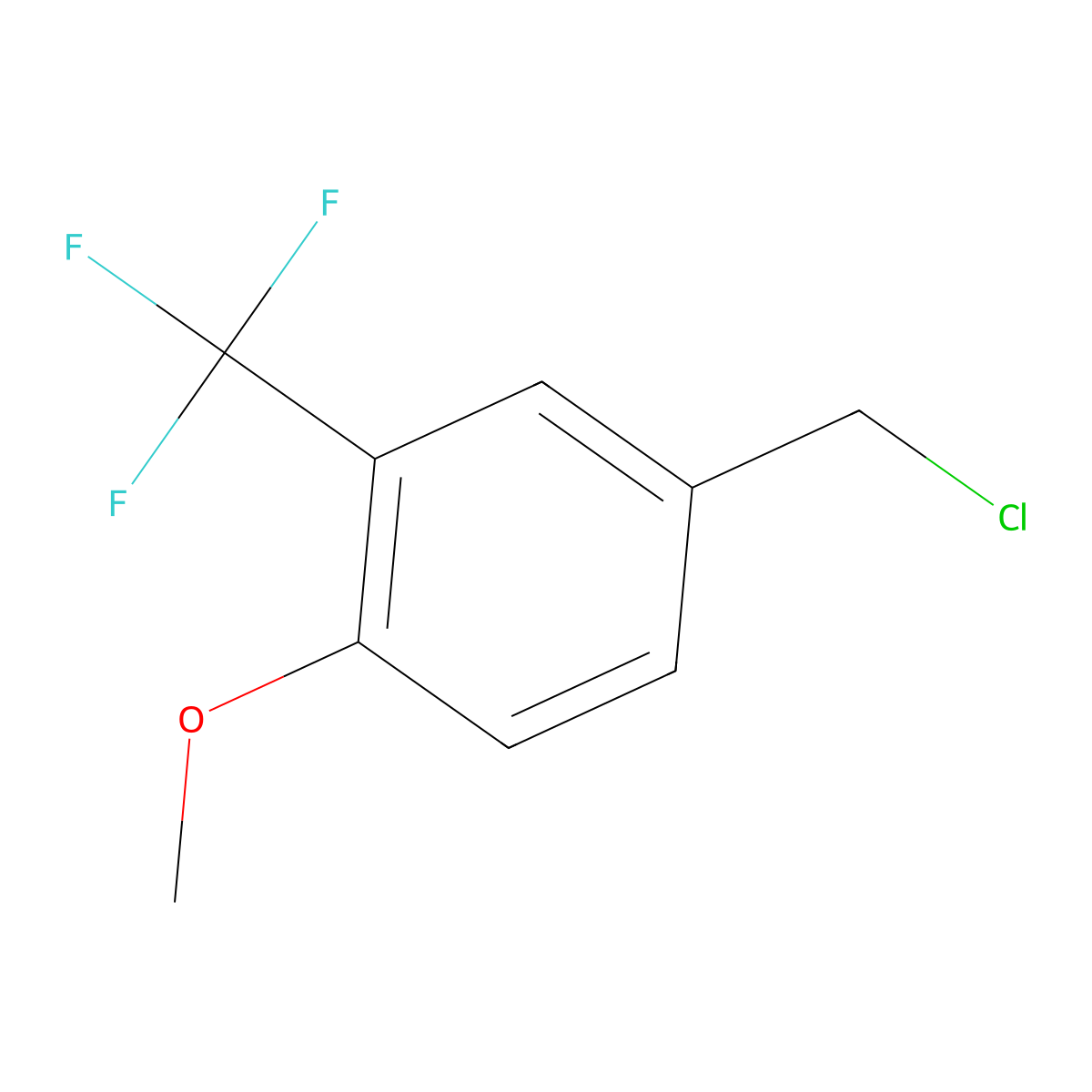 4-(Chloromethyl)-1-methoxy-2-(trifluoromethyl)benzene molecular structure, CAS 1005207-24-8