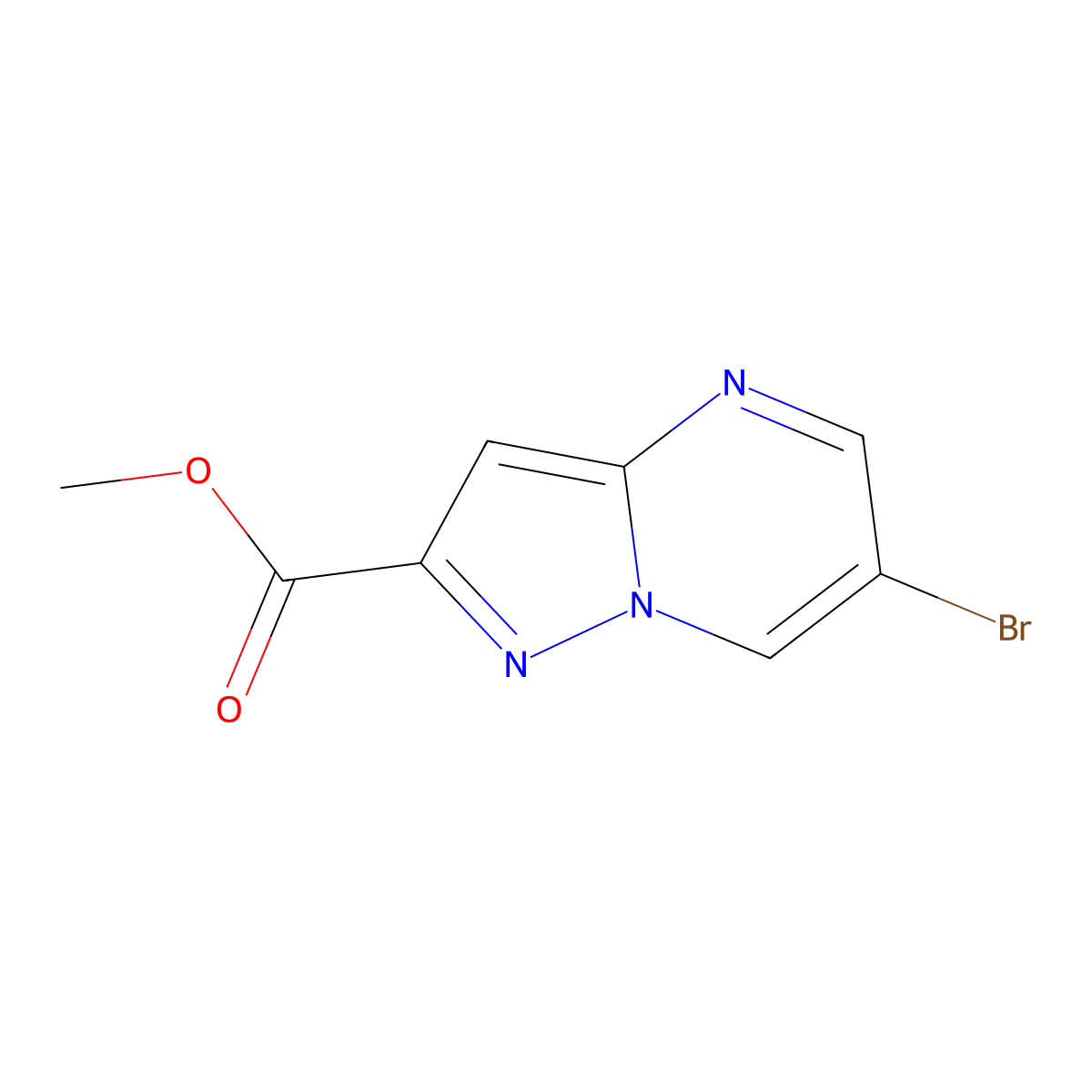 Methyl 6-bromopyrazolo[1,5-a]pyrimidine-2-carboxylate molecular structure, CAS 1005209-40-4