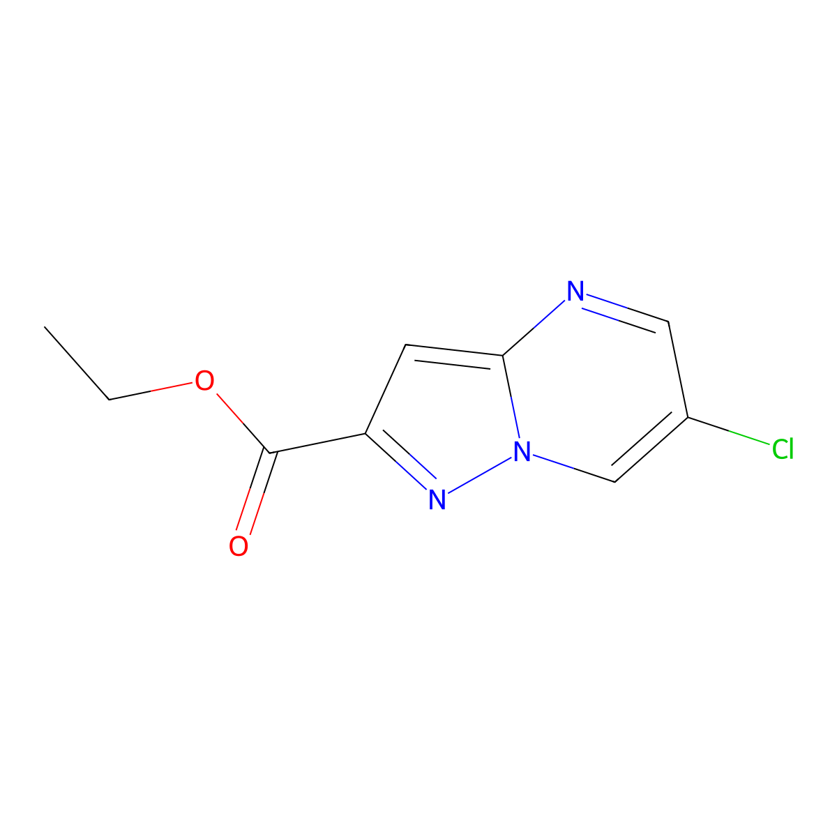 Ethyl 6-chloropyrazolo[1,5-A]pyrimidine-2-carboxylate molecular structure, CAS 1005209-44-8
