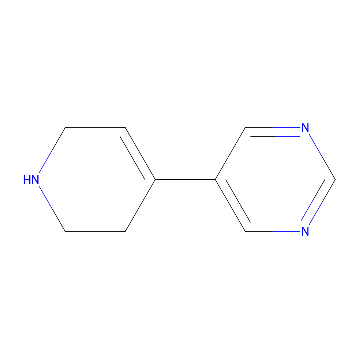 5-(1,2,3,6-Tetrahydropyridin-4-yl)pyrimidine molecular structure, CAS 1005211-04-0
