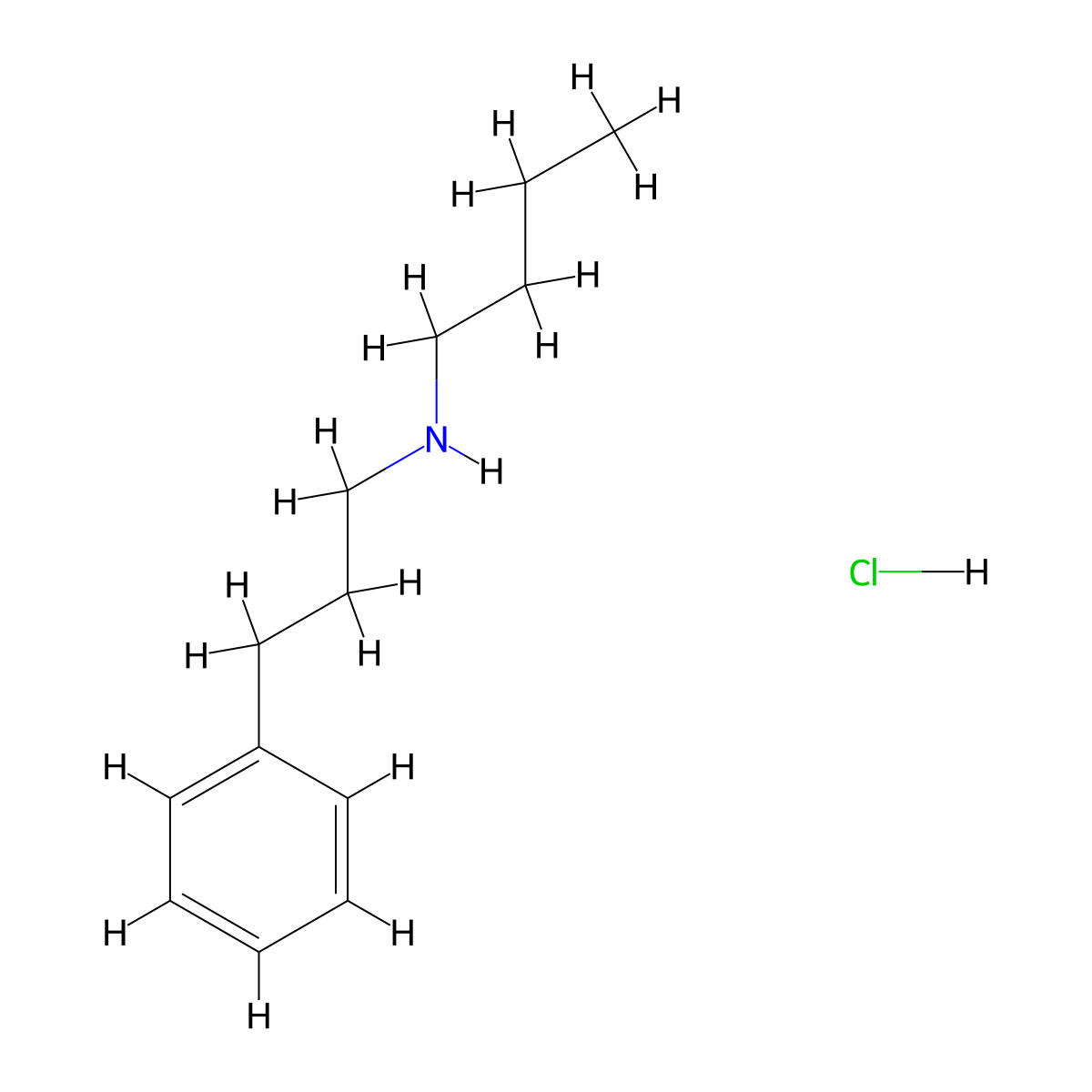 Butyl(3-phenylpropyl)amine hydrochloride molecular structure, CAS 100522-04-1
