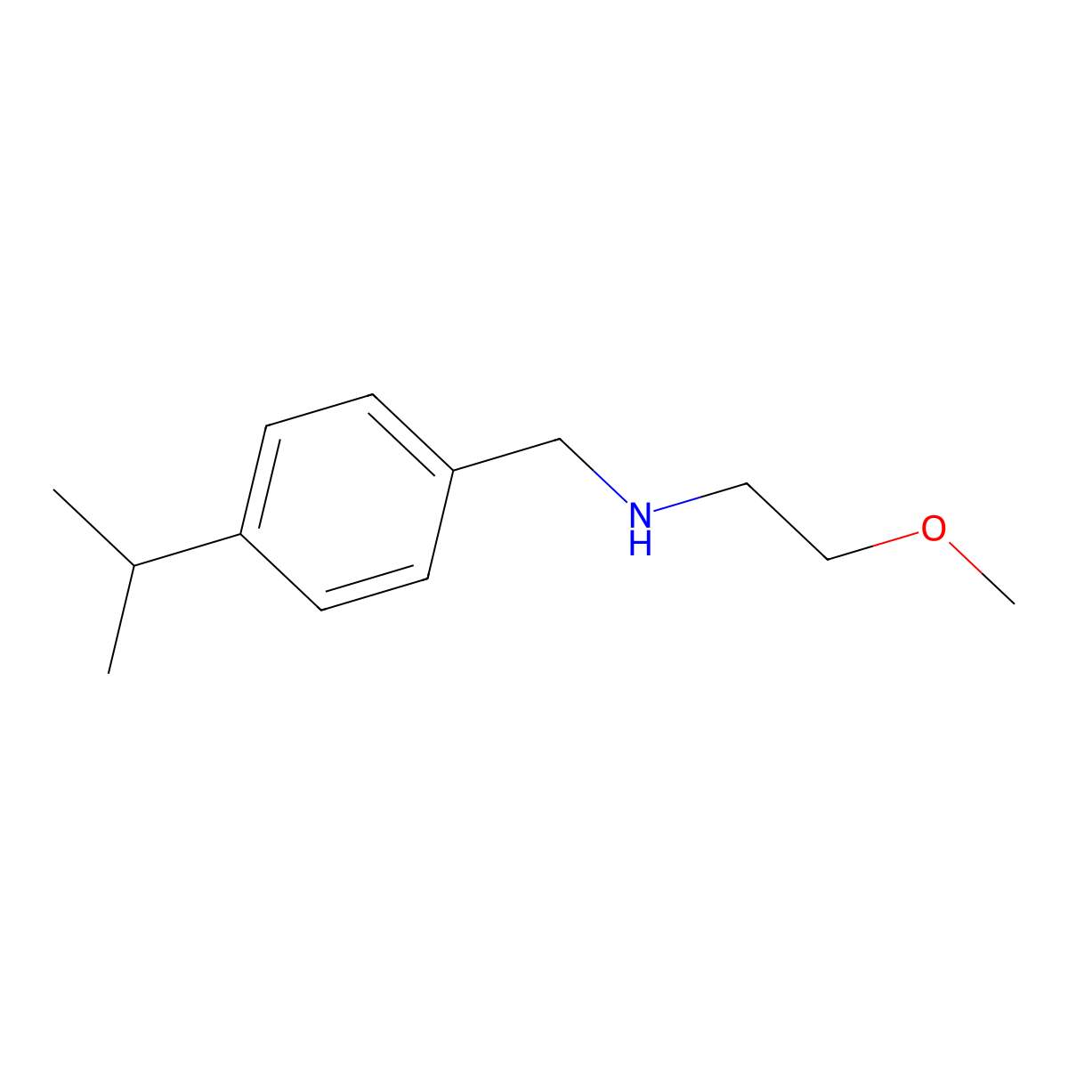 N-(4-isopropylbenzyl)-N-(2-methoxyethyl)amine molecular structure, CAS 100522-25-6