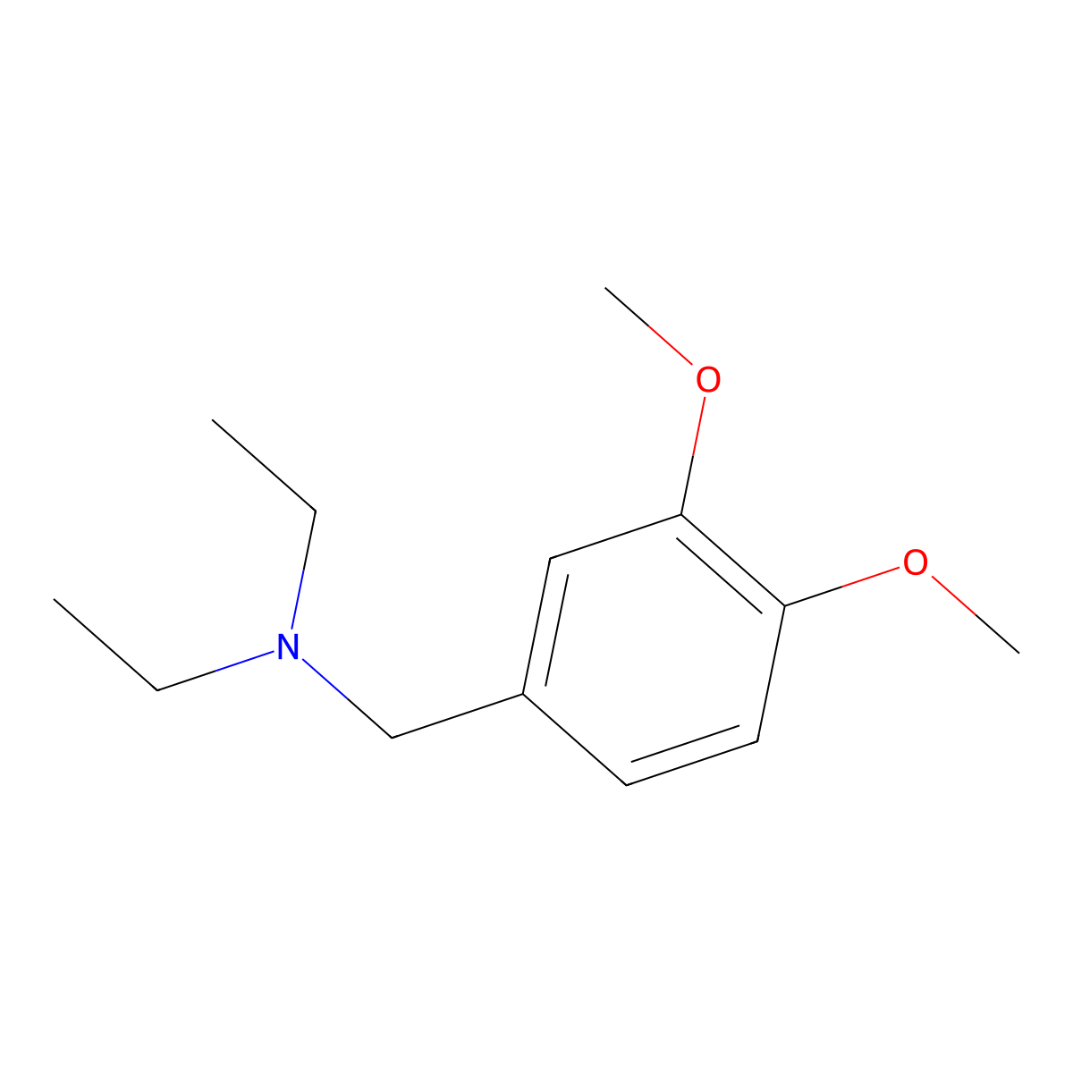 N-(3,4-dimethoxybenzyl)-N-ethylethanamine molecular structure, CAS 100522-92-7