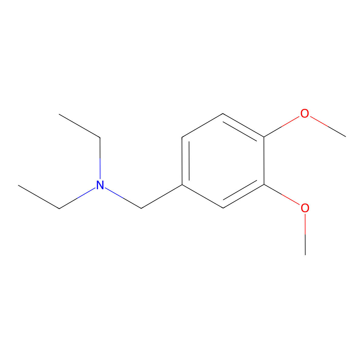 N-(3,4-dimethoxybenzyl)-N-ethylethanamine molecular structure, CAS 100522-92-7