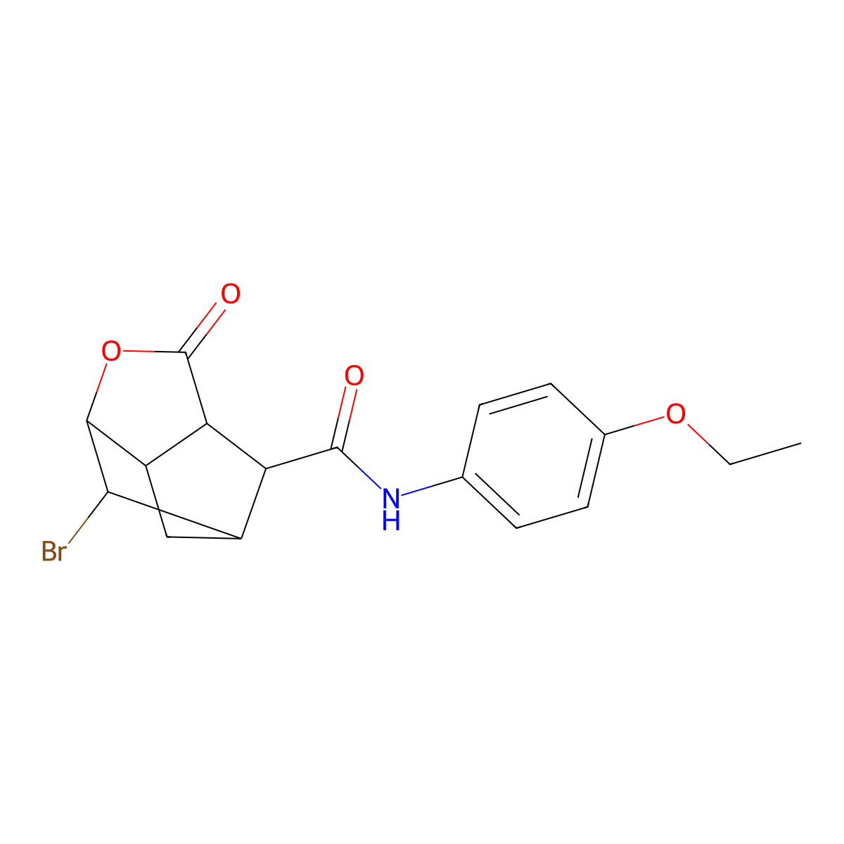 2-bromo-N-(4-ethoxyphenyl)-5-oxo-4-oxatricyclo[4.2.1.0~3,7~]nonane-9-carboxamide molecular structure, CAS 1005238-17-4