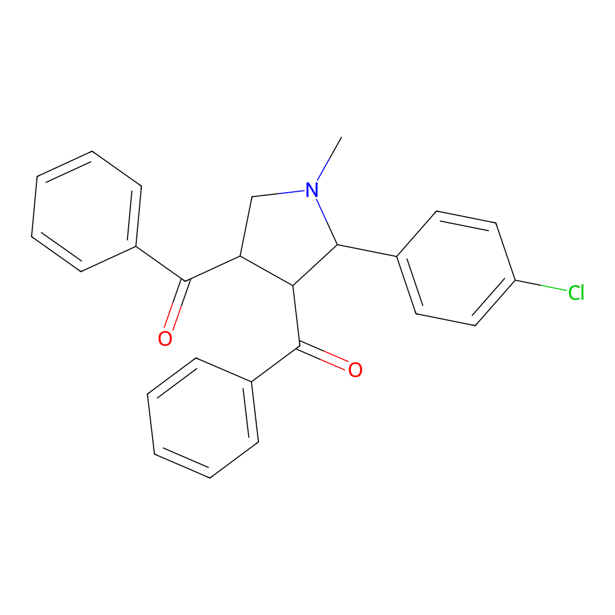[4-benzoyl-5-(4-chlorophenyl)-1-methyltetrahydro-1H-pyrrol-3-yl](phenyl)methanone molecular structure, CAS 1005240-76-5